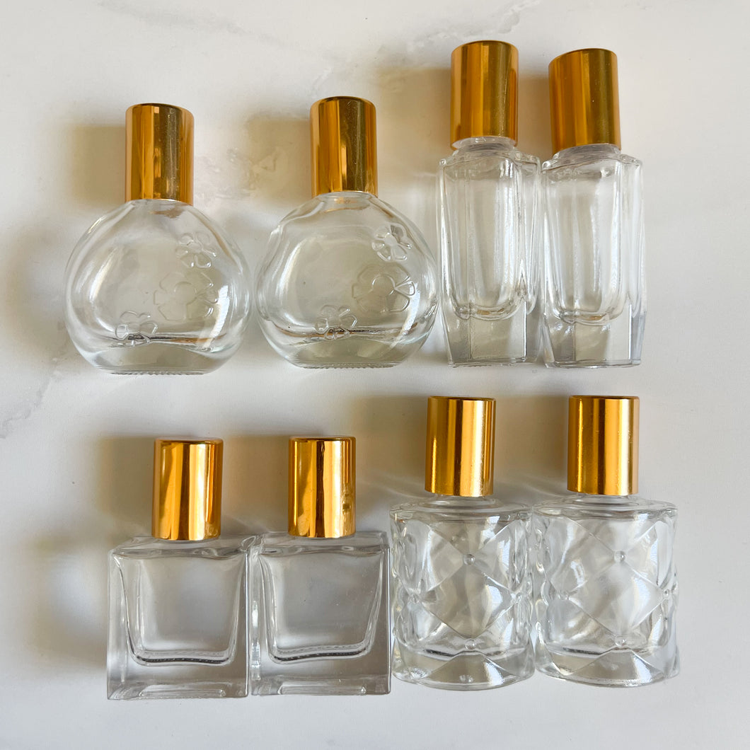 8x Gold lid deluxe roller bottles