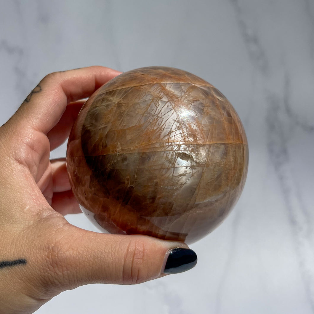 Peach Moonstone Sphere 03