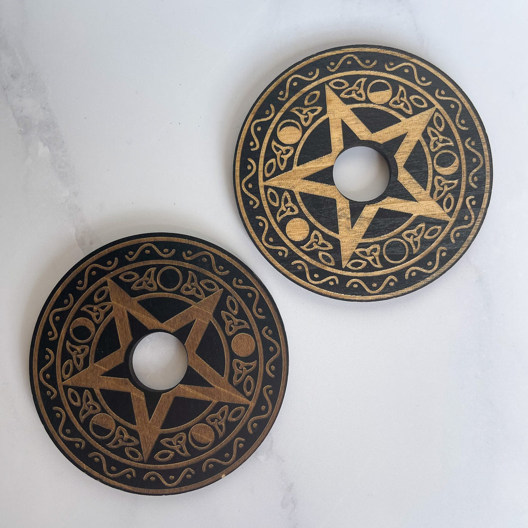 Wooden Circle Star Small Sphere Holders