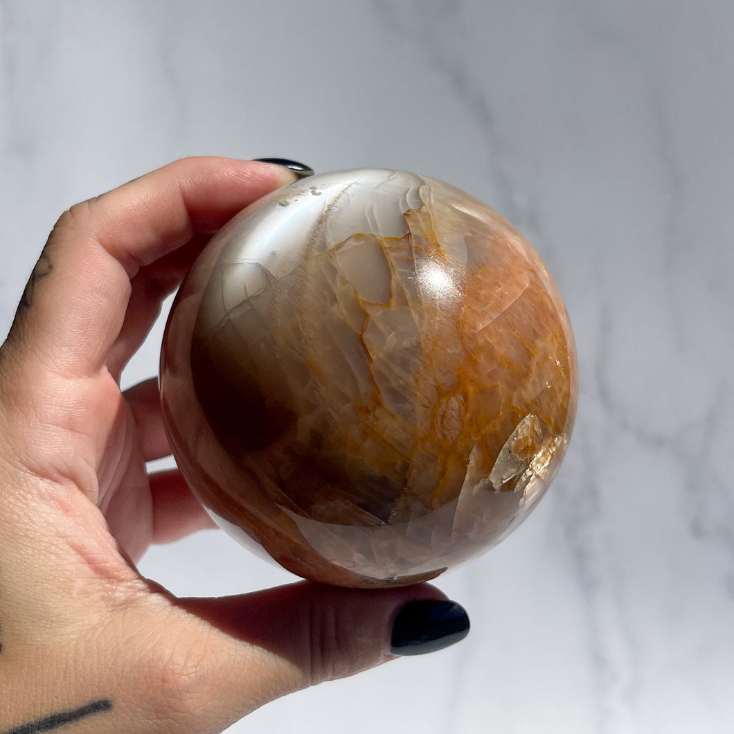 Peach Moonstone Sphere 02