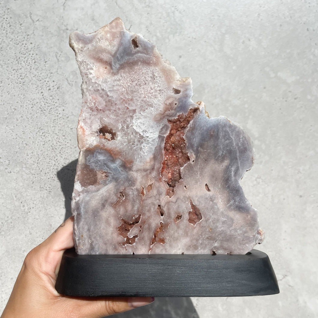 Pink Amethyst Slab in Stand